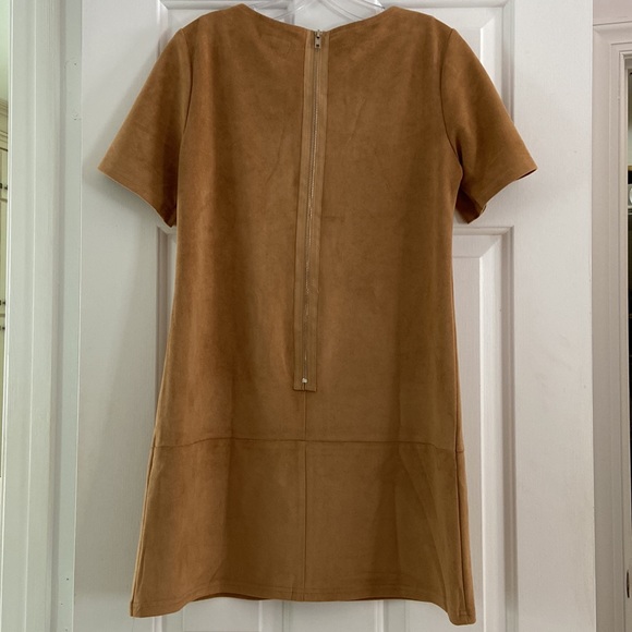 Sady & Lu Faux Suede Camel Dress - Picture 3 of 3